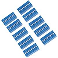 H HILABEE Lote 10Pcs Interruptor Dip De 8 Vías Deslice El Tipo 16 Pin 8P Posición PCB Switch Blue